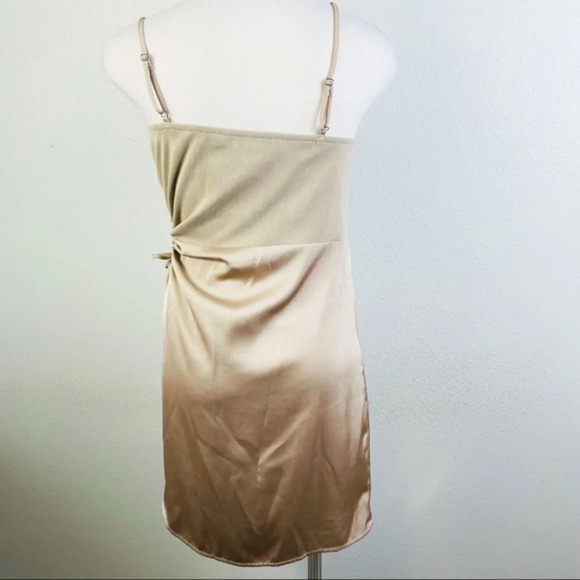 IDEM DITTO Champagne Cut Out Slip Dress Size Medium - Picture 12 of 14